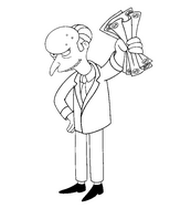 coloriage le mechant directeur de homer simpson